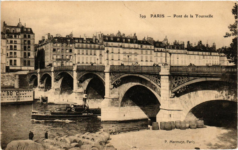Carte postale ancienne Paris 4e Pont de la Tournelle à Paris 4e