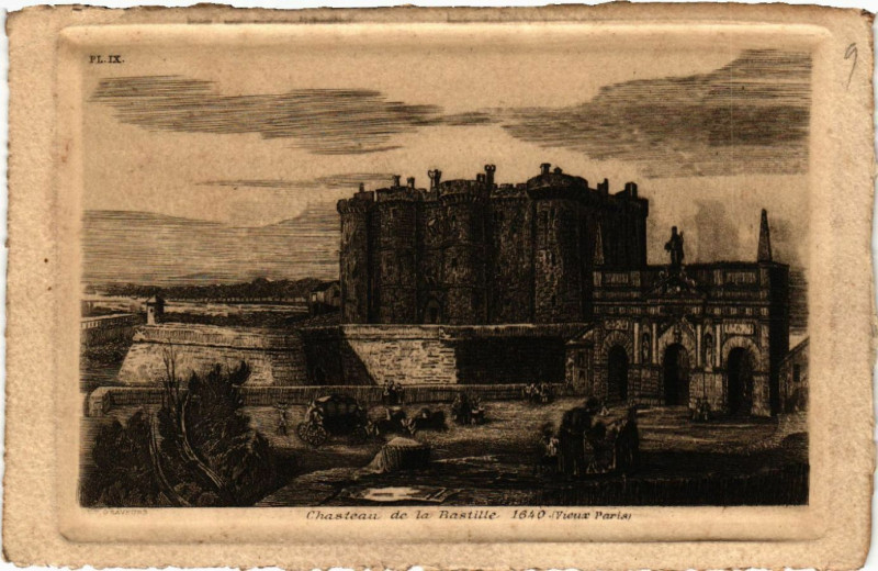 Carte postale ancienne Paris 4e Chateau de la Bastille 1640 à Paris 4e