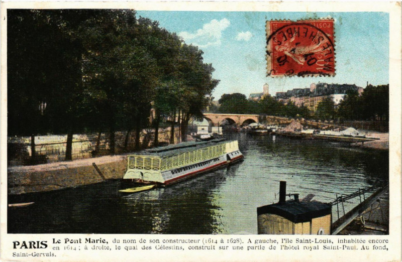 Carte postale ancienne Paris 4e Le Pont Marie à Paris 4e