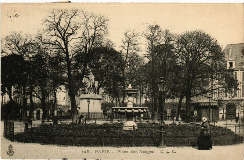 Carte postale ancienne Paris 4e Place des Vosges à Paris 4e