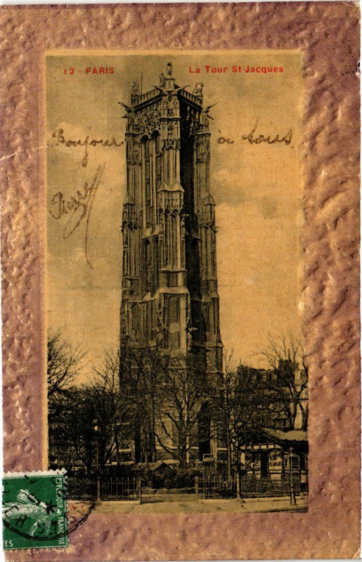 Carte postale ancienne Paris 4e La Tour Saint-Jacques à Paris 4e