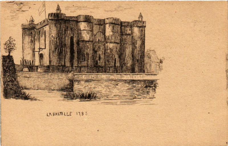 Carte postale ancienne Paris 4e La Bastille en 1785 à Paris 4e