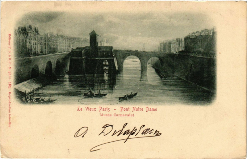 Carte postale ancienne Paris 4e Pont Notre Dame à Paris 4e