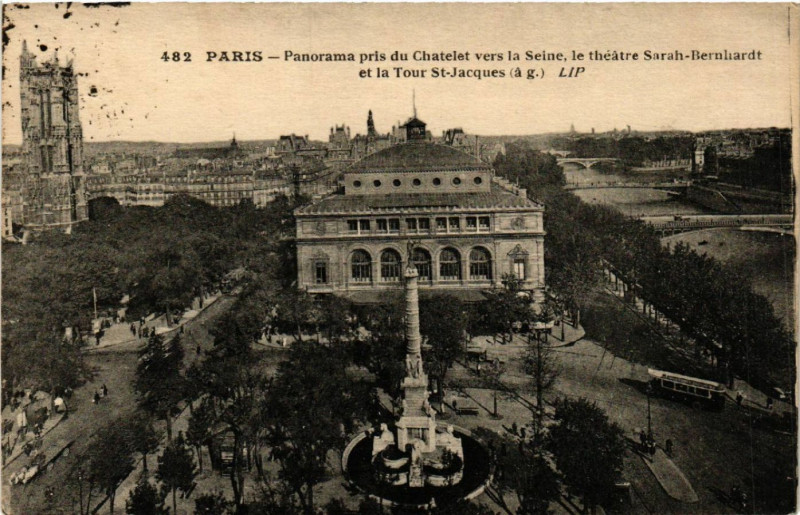Carte postale ancienne Paris 4e Panorama pris du Chatelet vers la Seine à Paris 4e