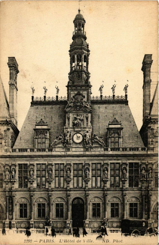 Carte postale ancienne Paris 4e Hotel de Ville à Paris 4e