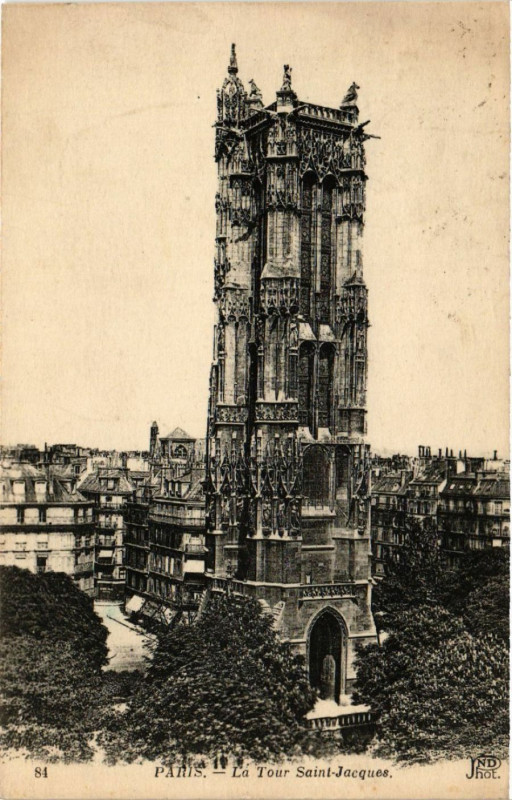 Carte postale ancienne Paris 4e La Tour Saint-Jacques à Paris 4e