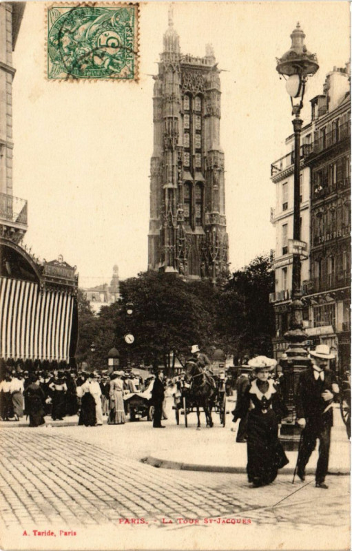 Carte postale ancienne Paris 4e La Tour Saint-Jacques à Paris 4e