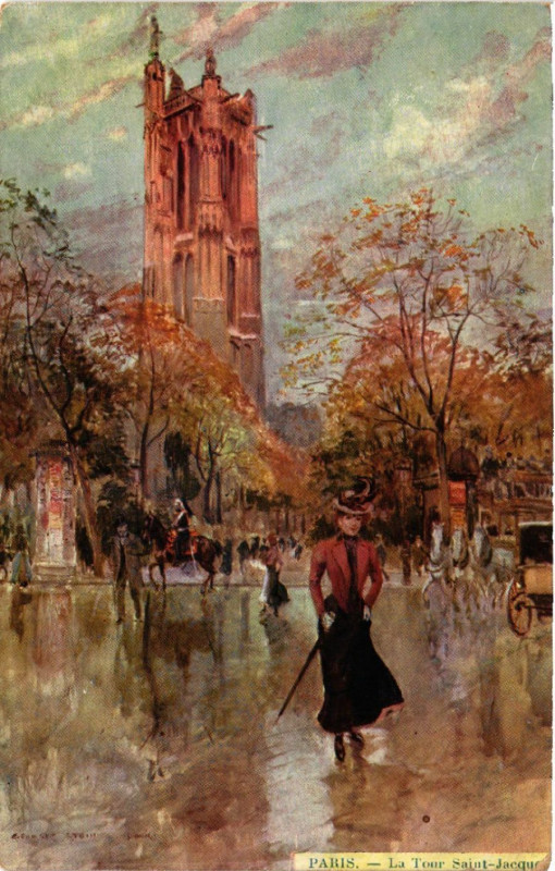 Carte postale ancienne Paris 4e La Tour Saint-Jacques à Paris 4e