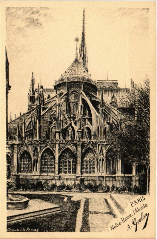 Carte postale ancienne Paris 4e Notre-Dame - L'Abside à Paris 4e