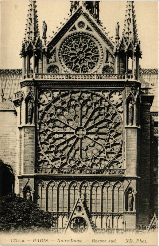 Carte postale ancienne Paris 4e Notre-Dame - Rosace sud à Paris 4e