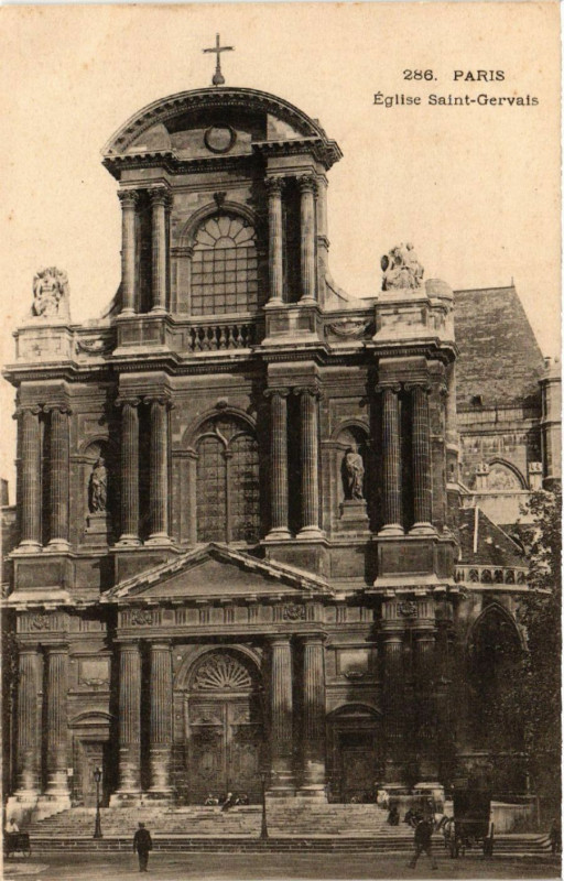 Carte postale ancienne Paris 4e Eglise Saint-Gervais à Paris 4e