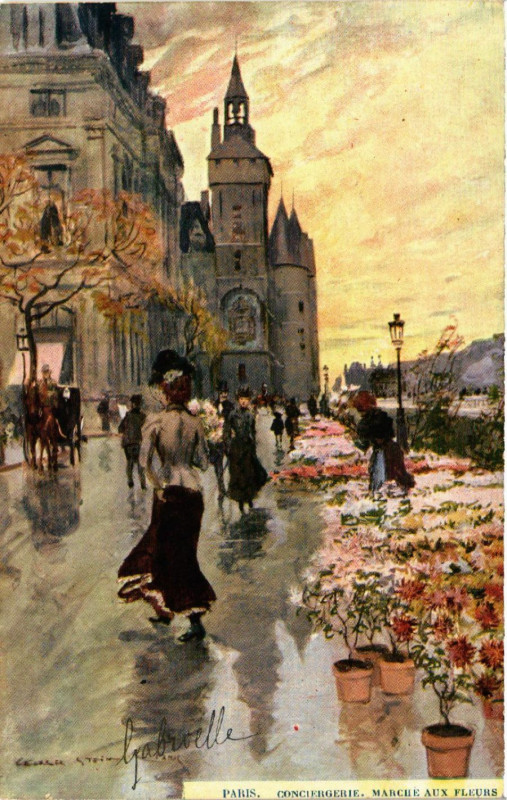 Carte postale ancienne Paris 4e Conciergerie. Marché aux Fleurs à Paris 4e