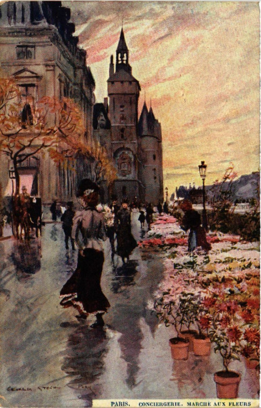 Carte postale ancienne Paris 4e Conciergerie. Marché aux Fleurs à Paris 4e