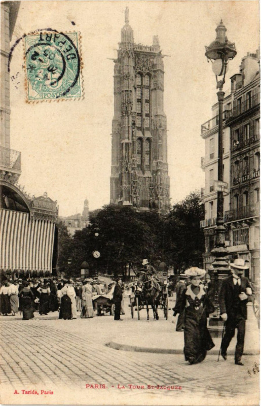 Carte postale ancienne Paris 4e La Tour Saint-Jacques à Paris 4e