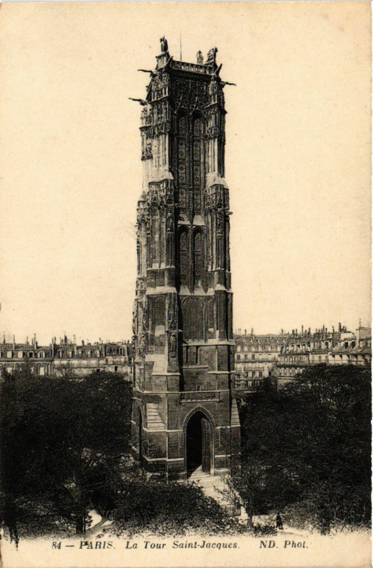 Carte postale ancienne Paris 4e La Tour Saint-Jacques à Paris 4e