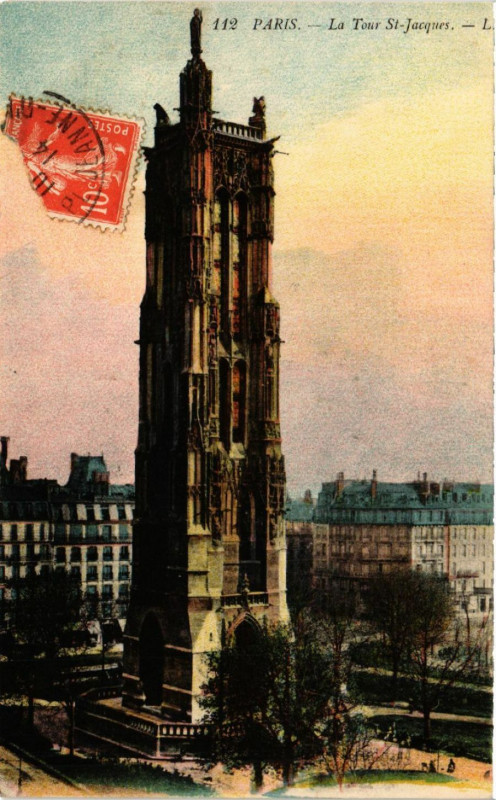 Carte postale ancienne Paris 4e La Tour Saint-Jacques à Paris 4e