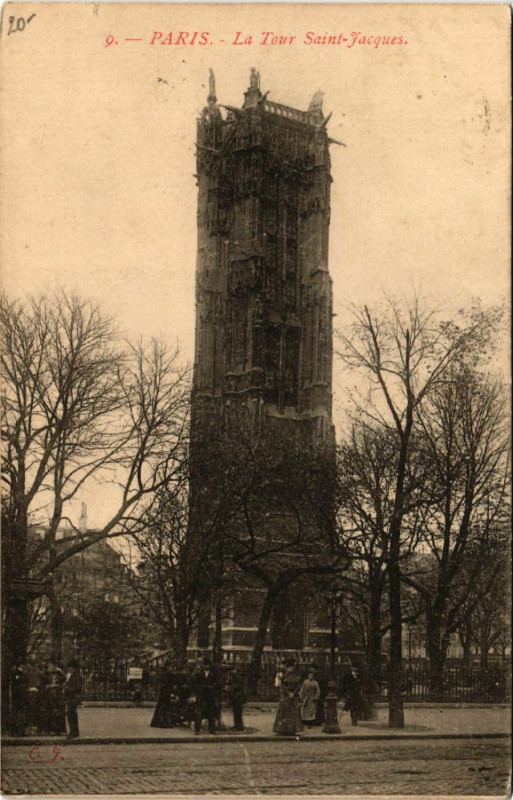 Carte postale ancienne Paris 4e La Tour Saint-Jacques à Paris 4e
