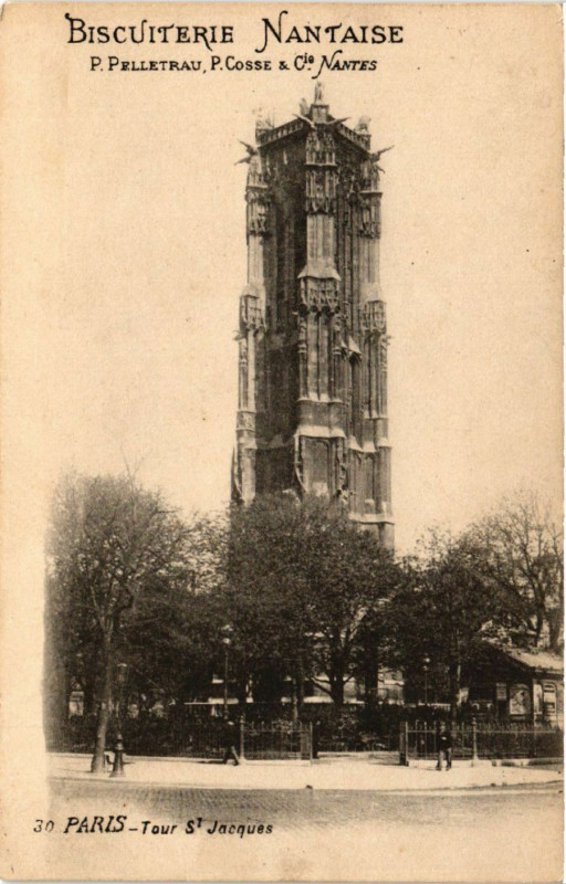 Carte postale ancienne Paris 4e La Tour Saint-Jacques à Paris 4e