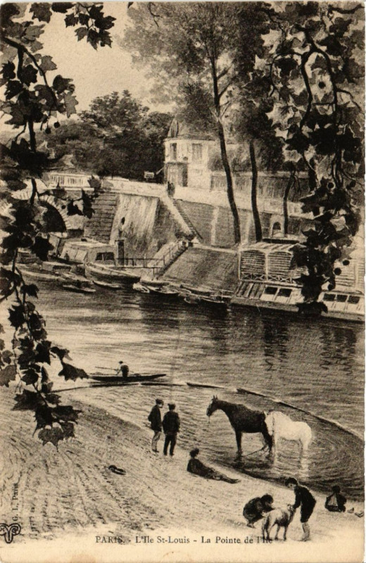 Carte postale ancienne Paris 4e L'Ile Saint-Louis-La Pointe de l'Ile à Paris 4e