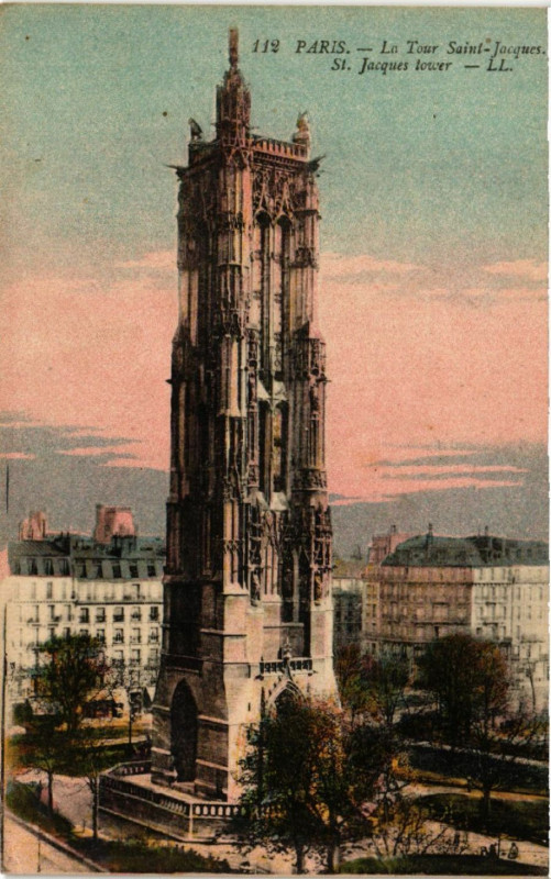 Carte postale ancienne Paris 4e La Tour Saint-Jacques à Paris 4e