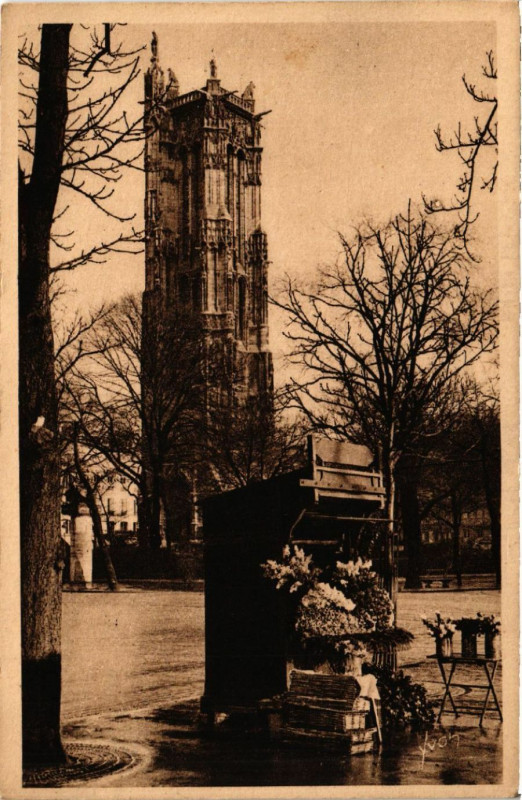 Carte postale ancienne Paris 4e La Tour Saint-Jacques à Paris 4e