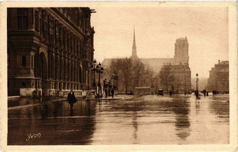 Carte postale ancienne Paris 4e Place de l'Hotel de Ville à Paris 4e