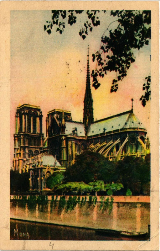 Carte postale ancienne Paris 4e Notre-Dame - Les Tours le Portail sud et l'Abside à Paris 4e