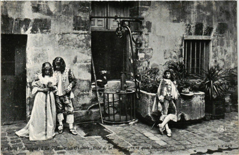Carte postale ancienne Paris 4e L'Ile Saint-Louis au 17e siécle-Hotel de le Cheyron à Paris 4e
