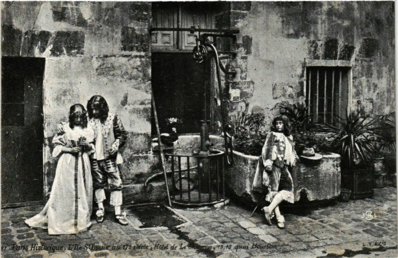 Carte postale ancienne Paris 4e L'Ile Saint-Louis au 17e siécle-Hotel de le Cheyron à Paris 4e
