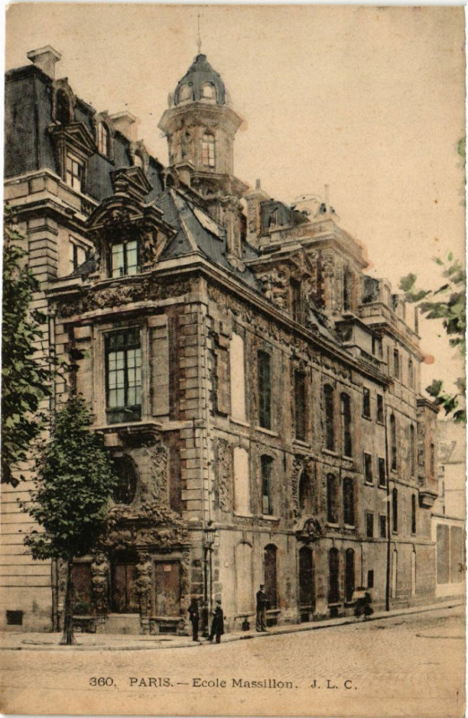 Carte postale ancienne Paris 4e Ecole Massillon à Paris 4e