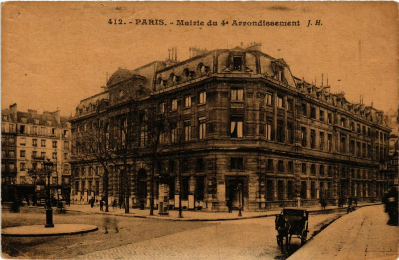 Carte postale ancienne Paris 4e Mairie du 4e Arrondissement à Paris 4e