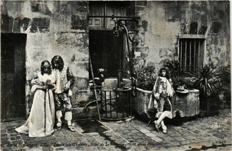 Carte postale ancienne Paris 4e L'Ile Saint-Louis au 17e siécle-Hotel de le Cheyron à Paris 4e