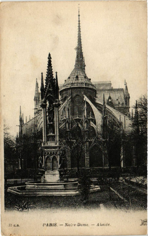 Carte postale ancienne Paris 4e Notre-Dame - Abside à Paris 4e