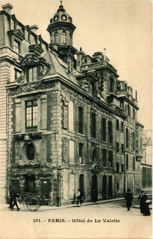 Carte postale ancienne Paris 4e Hotel de la Valette à Paris 4e