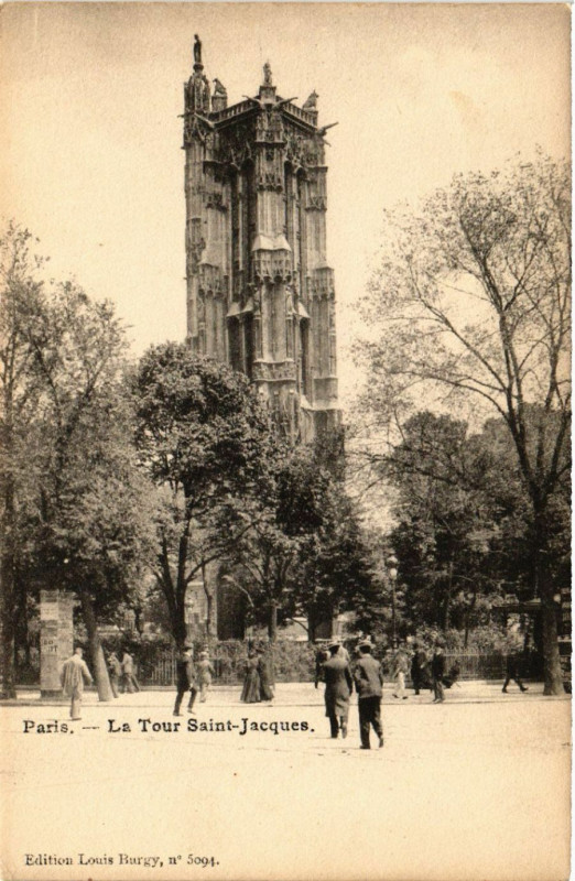 Carte postale ancienne Paris 4e La Tour Saint-Jacques à Paris 4e