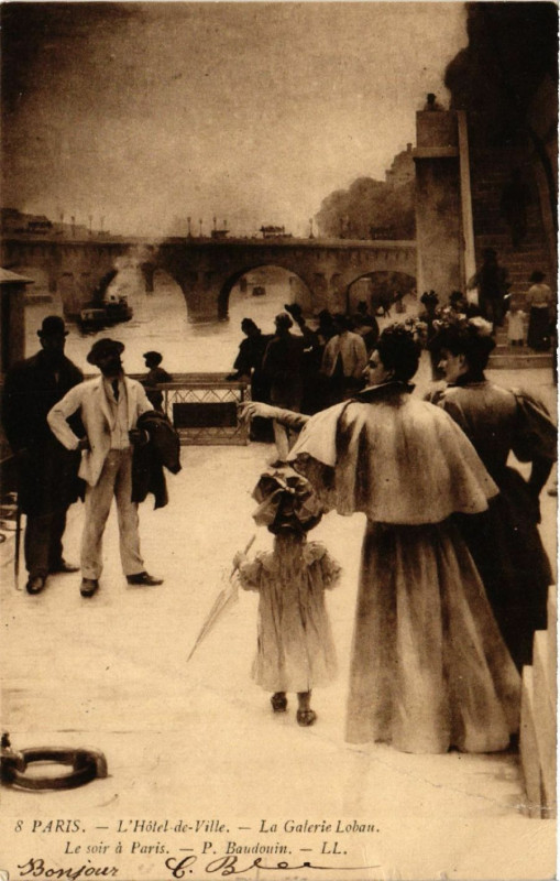 Carte postale ancienne Paris 4e Hotel de Ville-La Galerie Lobau à Paris 4e