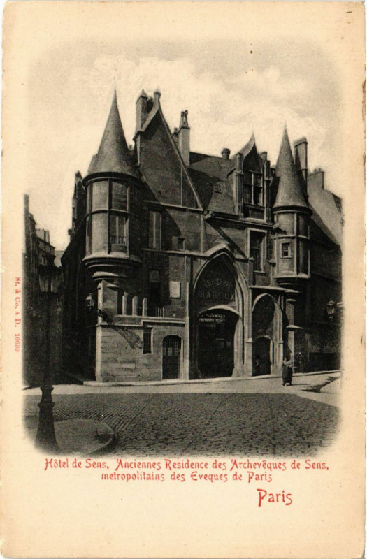 Carte postale ancienne Paris 4e Hotel Sens. Anciennes Residence des ArchEveques Sens à Paris 4e