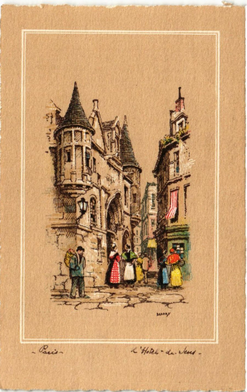 Carte postale ancienne Paris 4e Hotel de Sens à Paris 4e