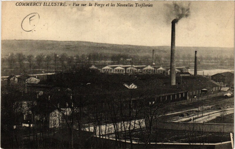 Carte postale ancienne Commercy Illustré - Vue sur la Forge et les Nouvelles Tréfileries à Commercy