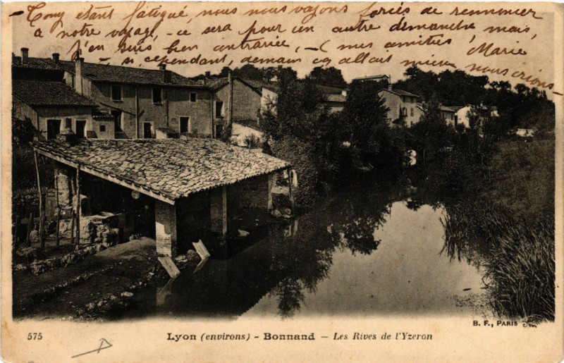 Carte postale ancienne Bonnand Les Rives de l'Yzeron à Yzeron