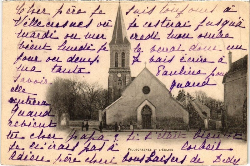 Carte postale ancienne Villecresnes L'Eglise France à Villecresnes
