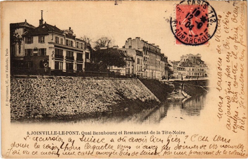 Carte postale ancienne Joinville le Pont Quai Beaubourg et Restaurant France à Joinville-le-Pont