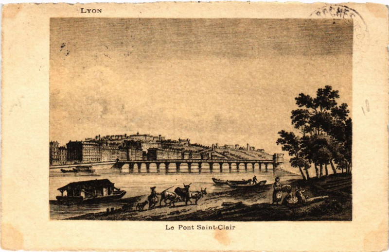 Carte postale ancienne Lyon Le Pont Saint-Clair à Lyon
