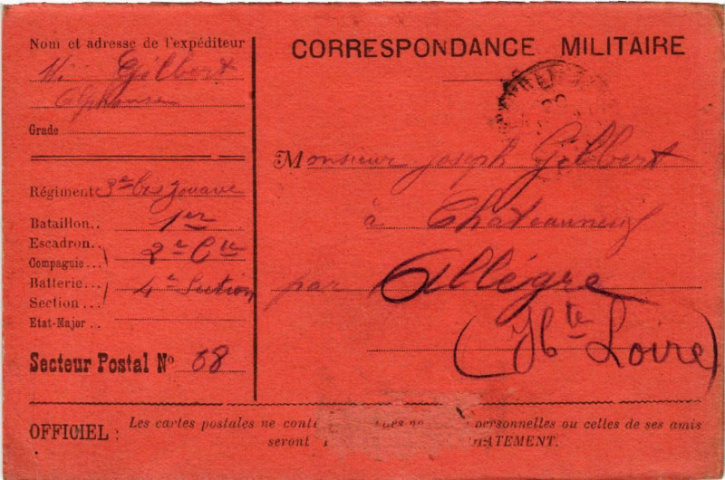 Carte postale ancienne Lyon Correspondance Militaire à Lyon