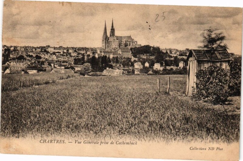 Carte postale ancienne Chartres-Vue Générale prise de Cachemback à Chartres