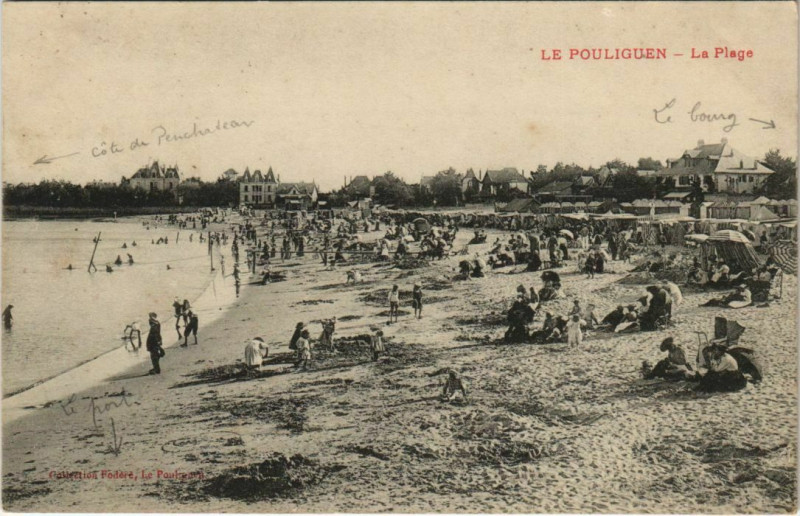 Carte postale ancienne Le Pouliguen La Plage France
