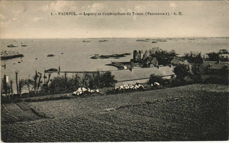 Carte postale ancienne Paimpol Loguivy et l'embouchure du Trieux France à Paimpol
