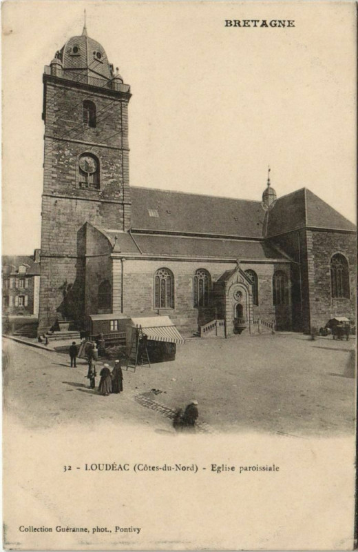 Carte postale ancienne Loudeac Eglise paroissiale France