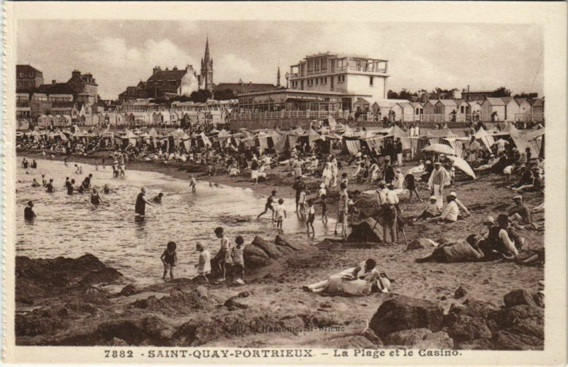 Carte postale ancienne Portrieux St.Quay La Plage et le Casino France