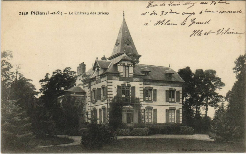 Carte postale ancienne Plelan Le Chateau des Brieux France